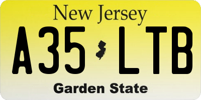 NJ license plate A35LTB