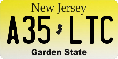 NJ license plate A35LTC