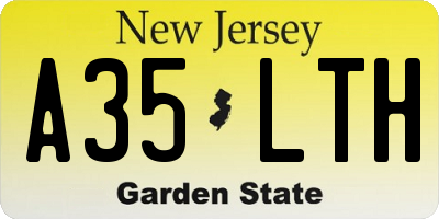 NJ license plate A35LTH