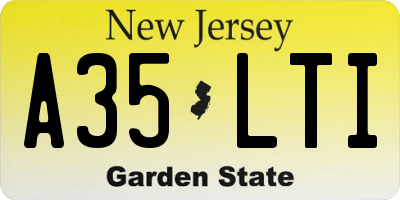 NJ license plate A35LTI