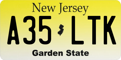 NJ license plate A35LTK