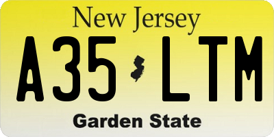NJ license plate A35LTM