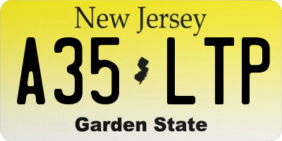 NJ license plate A35LTP