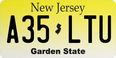 NJ license plate A35LTU