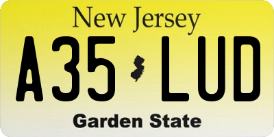 NJ license plate A35LUD