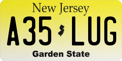 NJ license plate A35LUG