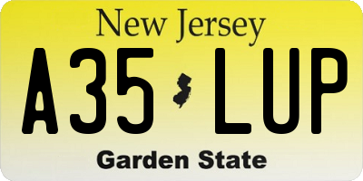 NJ license plate A35LUP
