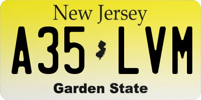 NJ license plate A35LVM