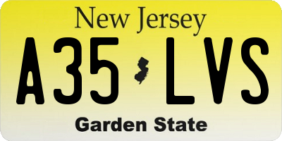 NJ license plate A35LVS