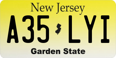 NJ license plate A35LYI