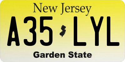 NJ license plate A35LYL