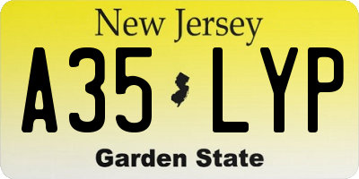 NJ license plate A35LYP