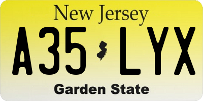 NJ license plate A35LYX