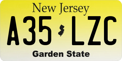 NJ license plate A35LZC
