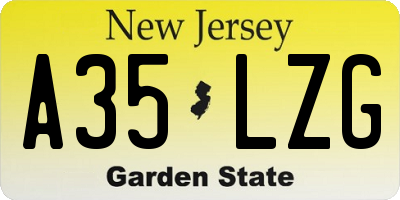 NJ license plate A35LZG