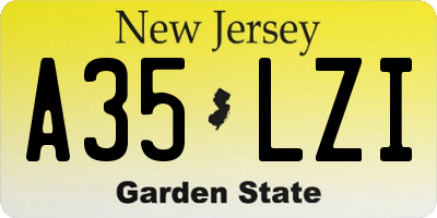 NJ license plate A35LZI