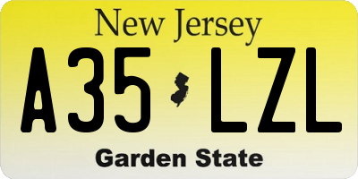 NJ license plate A35LZL