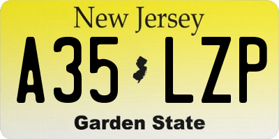 NJ license plate A35LZP