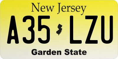 NJ license plate A35LZU