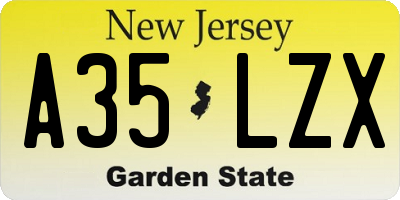 NJ license plate A35LZX