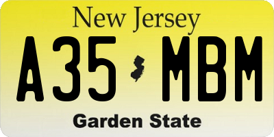 NJ license plate A35MBM