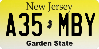 NJ license plate A35MBY