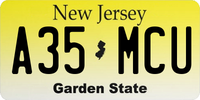 NJ license plate A35MCU