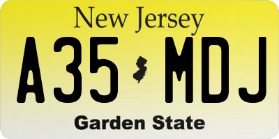 NJ license plate A35MDJ