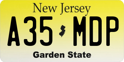 NJ license plate A35MDP