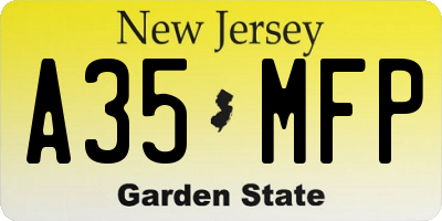 NJ license plate A35MFP