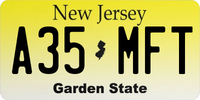 NJ license plate A35MFT