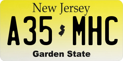 NJ license plate A35MHC