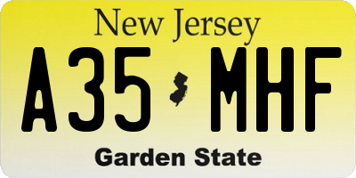 NJ license plate A35MHF