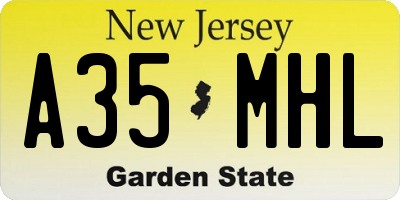NJ license plate A35MHL