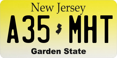 NJ license plate A35MHT