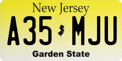 NJ license plate A35MJU