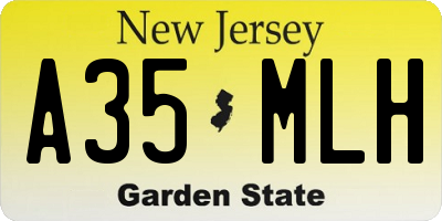 NJ license plate A35MLH