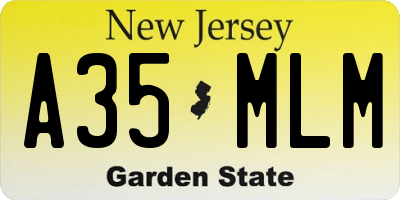 NJ license plate A35MLM