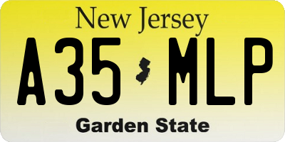 NJ license plate A35MLP
