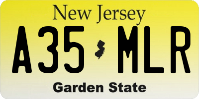 NJ license plate A35MLR