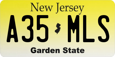 NJ license plate A35MLS