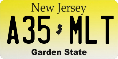 NJ license plate A35MLT
