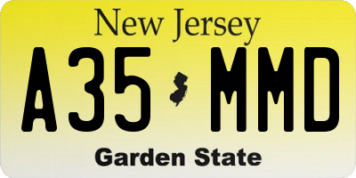 NJ license plate A35MMD