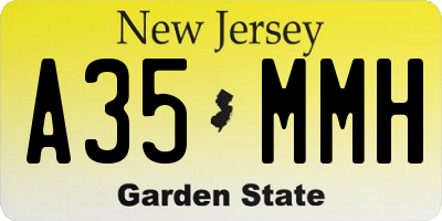 NJ license plate A35MMH