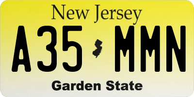 NJ license plate A35MMN