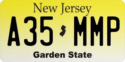 NJ license plate A35MMP
