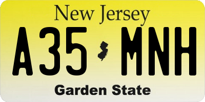 NJ license plate A35MNH