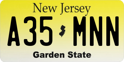 NJ license plate A35MNN