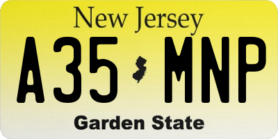 NJ license plate A35MNP