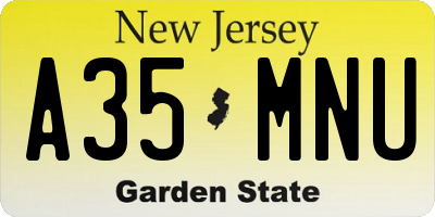NJ license plate A35MNU